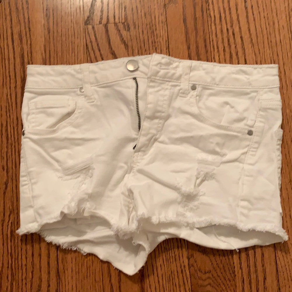 White Short Short Denim Shorts